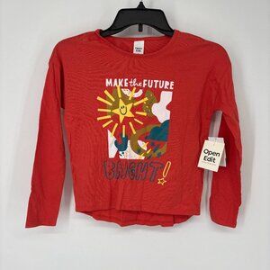 Open Edit Kid Boys Make The Future Bright Pullover Sweatshirt Orange Sze 7 NWT